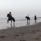 Balade à cheval d'une heure au coucher du soleil en bord de mer