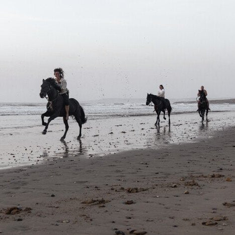 Balade à cheval d'une heure au coucher du soleil en bord de mer