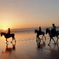 Balade à cheval d'une heure au coucher du soleil en bord de mer